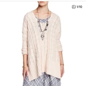 Free People Easy Cableknit Sweater Size XS Women's Creamy White Sweater